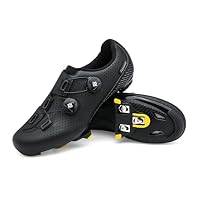 Feyenold Herren Fahrradschuhe Damen Radsport Schuhe Kompatibel mit SPD-SL Pedal & Kompatible Installation SPD/Look KEO Cleats Reitschuhe Schwarz 43 EU – Ansicht 4
