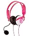 Kidz Gear Deluxe Headset Headphones with Boom Mic - Pink