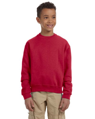 Jerzees Youth Fleece Crew Sweatshirt, True Red, Large2