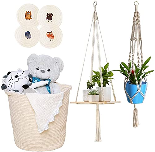 1/4 Inch Natural Cotton Rope, White Craft Rope Clothesline, Used For Diy Rope Baskets, Handicrafts, Candle Wicks, Etc, 6Mm, 39 Feet. #TOP4