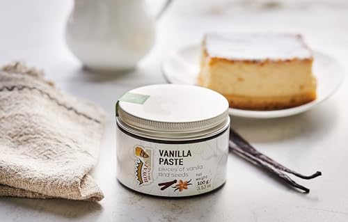 Royal Brand Vanilleschotenpaste – Bourbon Vanille Paste 100g Gourmet Vanille für Köche & Desserts – Intensives Vanille Aroma ohne Konservierungsstoffe für köche, hausmannskost, backen, dessert machen