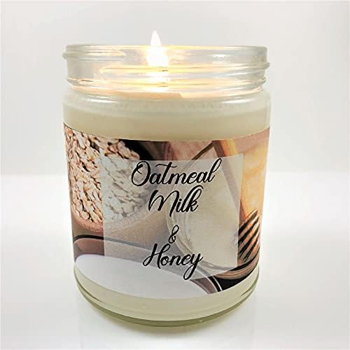 Oatmeal, Milk and Honey Scented Handpoured 8oz Soy Wax Candle