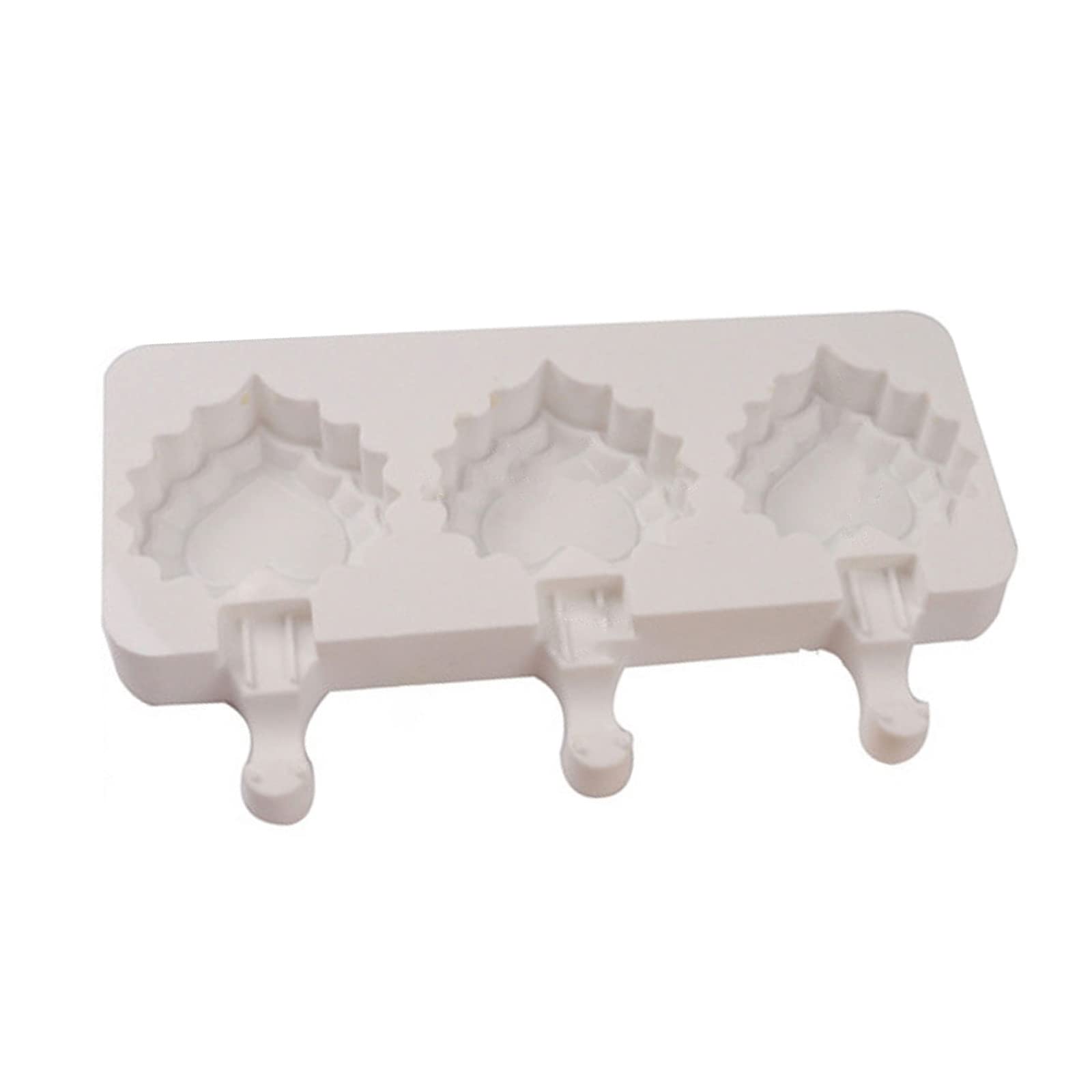 Buxuaaaa 3 Holes / 4 Holes Ice Cream Silicone Ice Tray for Pop Popsicles Molds Food Grade Silicone Mo Pop Molds Attached Lid