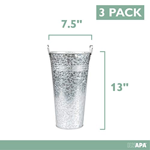 image for Ilyapa Galvanized Buckets 3 Pack, 13