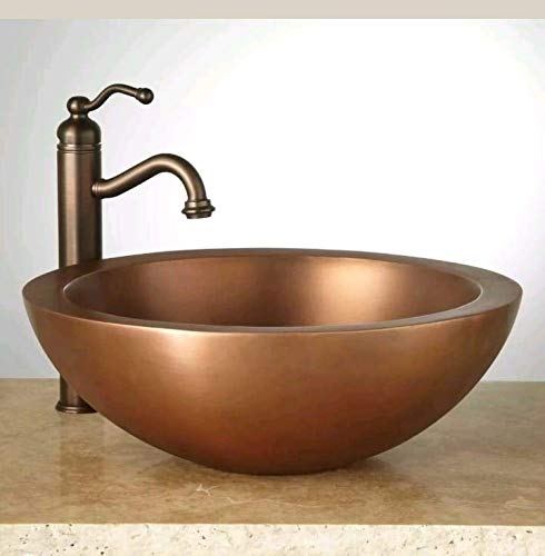 Luxury 16 Inch Double Wall Pure Copper Vessel Sink Pure Solid Copper