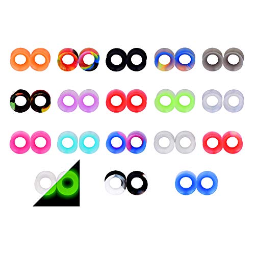 18 Pairs Double Flared Soft Flexible Silicone Ear Tunnels Expander Ear Gauges Piercing #TOP2