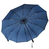 折りたたみ傘 Zruier【超大サイズ・12本骨】 折り畳み傘 軽量 メンズ レディース 大きい 頑丈12本骨 高強度グラスファイバー 耐風撥水 手動開閉 おりたたみ傘 台風対応 豪雨対応 メンズ傘 梅雨対策 男女兼用 (ブルー)