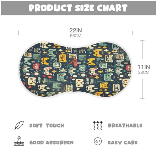 Kigai Gamepad Baby Burp Cloths Extra Soft and Absorbent Burping Rags Cotton Burping Clothes Baby Washcloths for Newborn Boys Girls - 1 Pack4