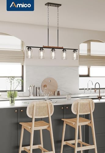 Amico 5-Light Farmhouse Chandelier – Modern Kitchen Island Decor - Image 9