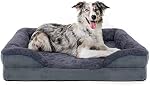 Lit orthopédique pour chien, lits pour chiens de taille moyenne et grande, canapé pour animaux de compagnie avec housse amovible et lavable, mousse en œuf et fond antidérapant