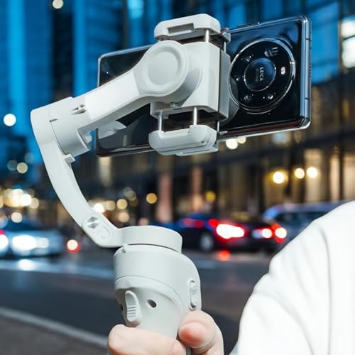 Estabilizador de Celular, Gimbal, M01, 3 Eixos, Luz LED Inteligente, Tripé, Rastreamento Facial e Ob