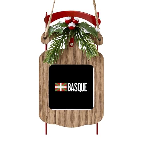 CafePress - CafePress Basque Country: Basque Flag & Sled Christmas Ornament
