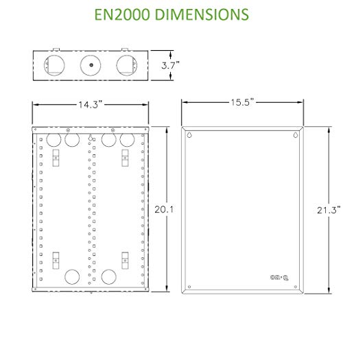 Legrand - Onq 20 Inch Media Enclosure, 20 Gauge Cable Management Box, Cable Wall Cover With 2.5 Inch Opening For Wires, Recessed Media Box, Glossy White, En2000 #TOP2