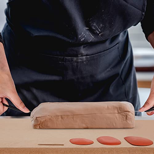 Portable Clay Wedging Board With Built In Handle Ceramic And Pottery Supplies 18 X 24 Inch Wood Clayboard With 3 Pcs Pottery Clay Ribs And Clay Cutters Wire With Black Handles For Art Crafts Modeling #TOP6