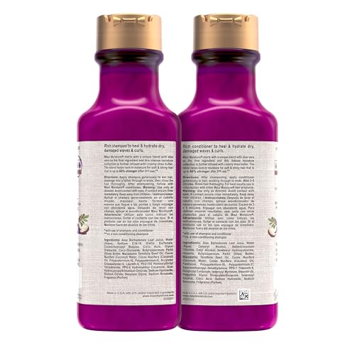 Maui Moisture Heal & Hydrate + Shea Butter Shampoo & Conditioner Bundle, Hair Care Set with Shea Butter & Aloe Vera for Dry, Damaged Waves & Curls, Silicone-Free, Two Pack, 2 x 13 fl. oz