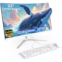 All-in-One Desktop Computer 23.8 Inch Curved Display Core i7 7700HQup to 3.8Ghz 16GB RAM 512GB SSD Dual-Band WiFi Bluetooth 5.0 Complete with Wired Keyboard & Mouse