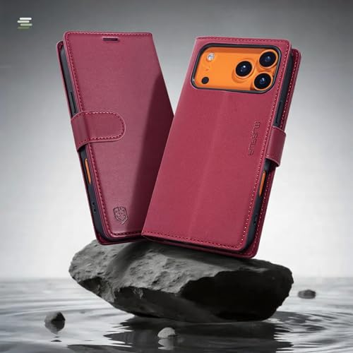 Wallet Case for iPhone 17 Pro Max with Credit Card Holder,PU Leather Folio Flip Kickstand Protective Shockproof Cover for Apple 17 Pro Max Phone Case (Red, for iPhone 17 Pro Max - 6.9'') by FLIPALM - Used condition - Image 3