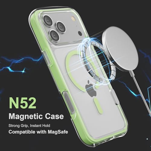 WarpHex iPhone 17 Pro Max Case, 360° Air Cushion Frame for Drop Protection, Military-Grade Shockproof, Compatible with Magnetic, Slim Minimalist Design, Green by WarpHex - Used condition - Image 6