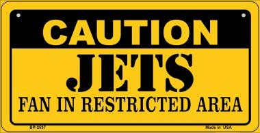 SMART BLONDE Caution Jets Fan Area Novelty Metal Bicycle Plate BP-2537