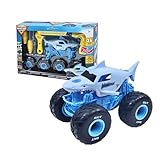 MonsterJam Mechanix - Vehículo a Escala 1:18 con Piezas Desmontables, Incluye Destornillador y 4 Ruedas, Modelo Megalodon, 3 Modelos Disponibles para Coleccionar, Famosa (MNJ02300)