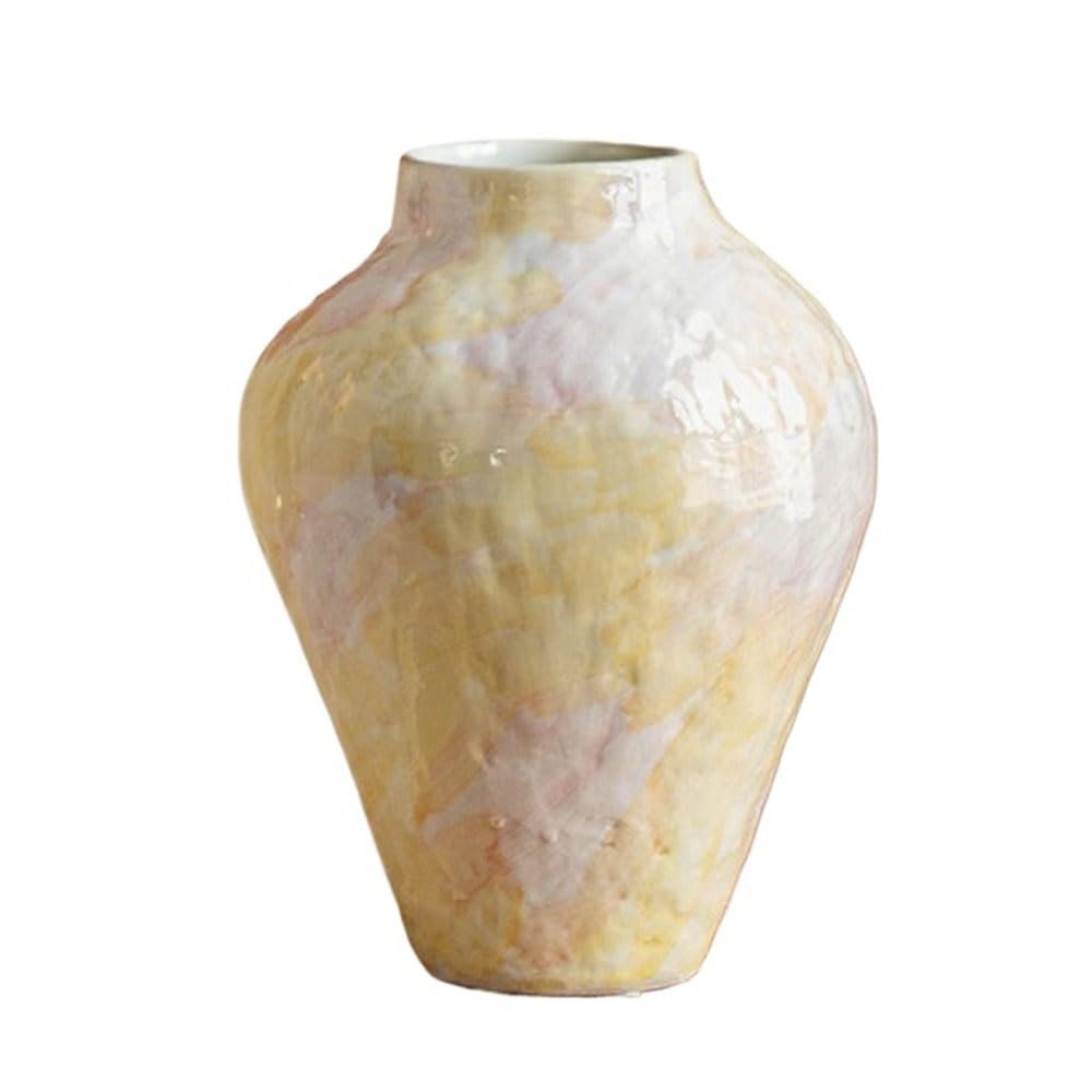 Painted Ceramic Vase Home Decor for Tabletop Wall Flower Arranger for Fresh Dried Flowers Office Decor(Medium)
