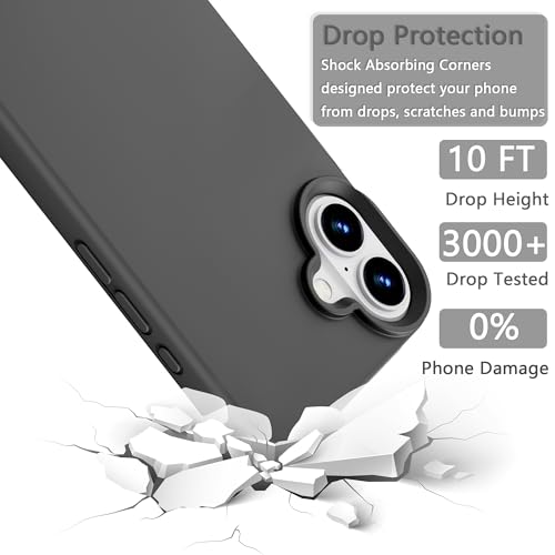 Image of iPhone 17 Case Silicone,Soft Microfiber Lining(Charcoal Gray)