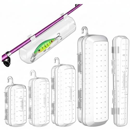LemonRoad 5 Pcs Fishing Lure Covers Set Lure Wrap with Vent Holes, 5 Sizes Fishing Rod Hook Protection Multiple Bait Storage Attachments for Freshwater Saltwater Gear