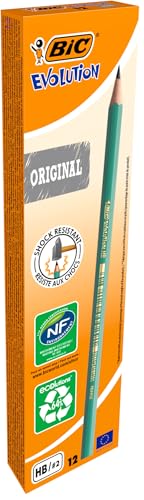 Bic Matita In Grafite, Evolution Ecolutions, Per Scrivere A Scuola E In Ufficio, Verde, 12 Unità (Confezione da 1)