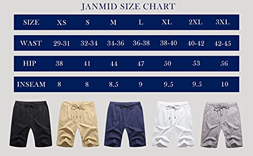 Janmid Men's Shorts Casual Classic Fit Drawstring Summer Beach Shorts With Elastic Waist And Pockets Black Xl #TOP6