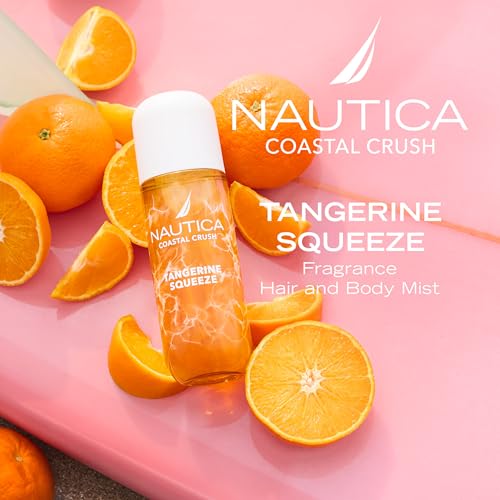 Image of Nautica Tangerine Squeeze, a Citrus Gourmand Hair & Body Mist for Women, Notes of Tangerine, Jasmine, and Sandalwood, Long Lasting, 8.0 fl oz