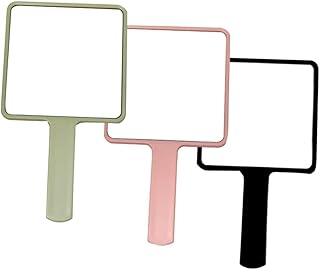 Beavorty Handheld Cosmetic Mirror 3pcs Vanity Mirror Hand Held Mirror Makeup Vanity Mirror Square Mirrors Adorable Handle Mirror Hand Square Mirror