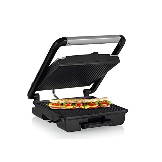 Princess 112425 Panini Grill Pro – Groot bakoppervlak – Zwevende bovenplaat,Zwart