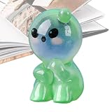 Pequeña estatua luminosa de dibujos animados, linda figura de anime de resina, de dibujos animados, resina en miniatura, pequeña figura de noctilucus, decoración de jardín de hadas luminosa, para
