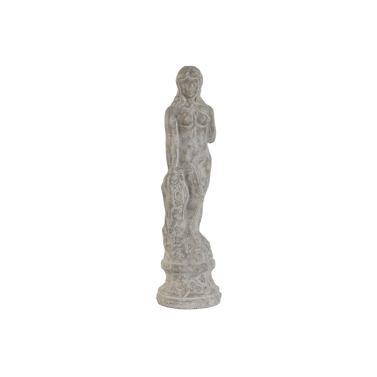 Figurine femme romantique statue de salon grise 61 cm rustique