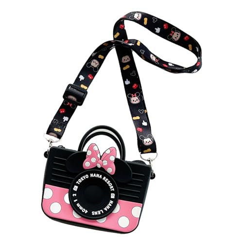 Eterspr Pequeño Bolso Cruzado con Lazo para Orejas de Ratón, Mini Bolso Bandolera de Silicona, para Pequeños Artículos de Moda, Holds Four Lipsticks and a Set of Keys