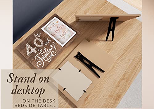 Innobeta 40Th Birthday Gifts For Women, Female, Her - 40 And Fabulous - Wood Picture Frame, 4"X6" Photo, Wall & Tabletop - 40 Years Old Birthday Decorations Gifts Ideas - Rustic Wooden Home Decor #TOP4