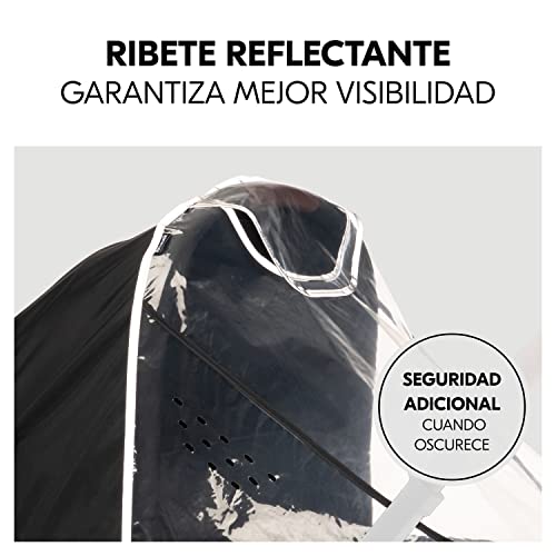 Miniatura 4 de Hauck Carrycot Raincover Funda Capazo Universal, Protector Lluvia Carro Bebe Universal, Borde Reflectante, Ventana, Fácil Fijación, Transparente