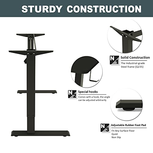Win Up Time Electric Standing Desk With Drawers, Computer Desk With Adjustable Shelf, Sit Stand Desk Frame, Adjustable Height Desks For Home Office, Black #TOP6