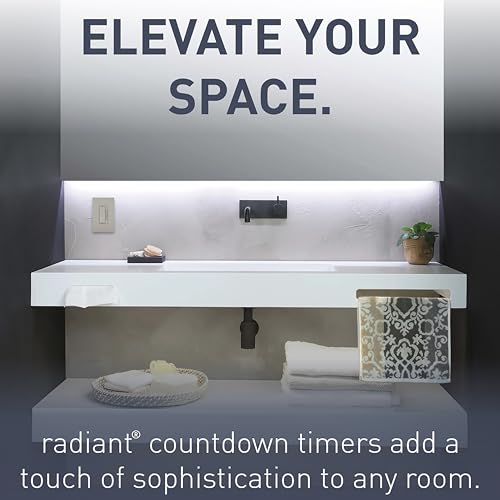 Legrand Radiant Digital Countdown Timer Switch for Lights, Auto-Off Timer Light Switch with Locator & Time Indicator, 60/40/20/10 Minute Settings, RT2NICCV4, Nickel, 1 Count