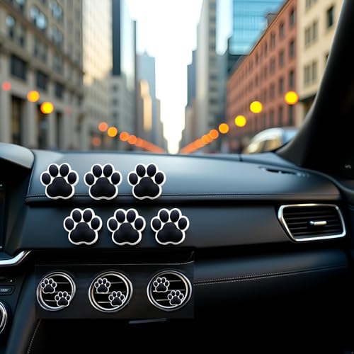 Image of Dog Claw Air Vent Clips, 6 Pcs Dog Claw Car Air Fresheners Vents Clips Diamond Car Interior Decor Bling Cute Car Accessories Car Decoration for Women, Automotive Air Fresheners (Black)