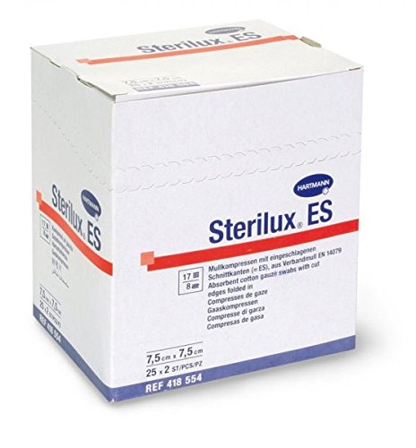 Paul Hartmann Sterilux sterile cotton gauze swabs 7,5cm*7,5cm (pack of 2*25)