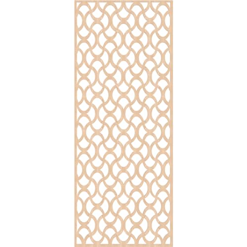 Image of 37 3 /8 inch W x 94 3 /8 inch H x 1 /4 inch T Resort Decorative Fretwork Wood Wall Panels, Red Oak