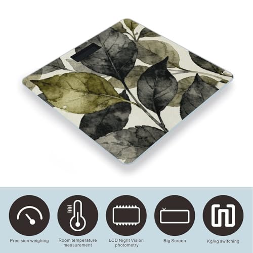 Báscula digital Dark Floral Leaf para uso doméstico miniatura 3