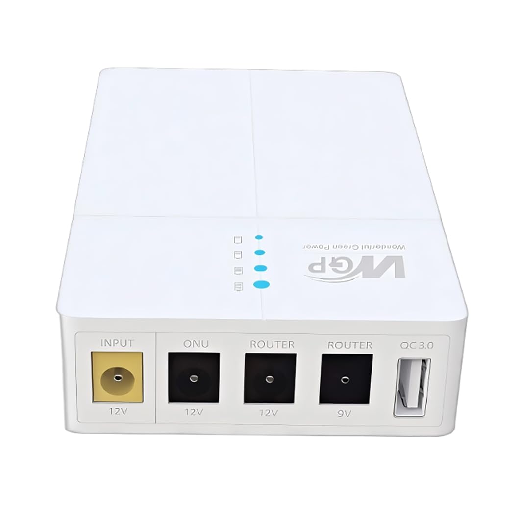 Gruppo di Continuità Mini UPS 12V, 13500mah Banca di Potere Backup Batteria alimentazione ininterrotta Protezione Blackout per Router ONU Modem Fotocamera,Uscita 5V USB 9V 12V DC QC3.0