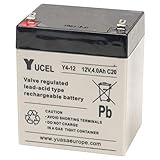 bateria 12v 4ah vrla  Batería Yucel Y4-12 4Ah 12V (90mm*70mm*101mm) Para alarma, SAI´s (UPS), luces de emergencia...