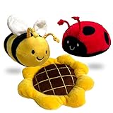 TONBO Springtime Combo - Crinkle Plush Cute Dog Toys, Sunflower, Bumblebee, Ladybug