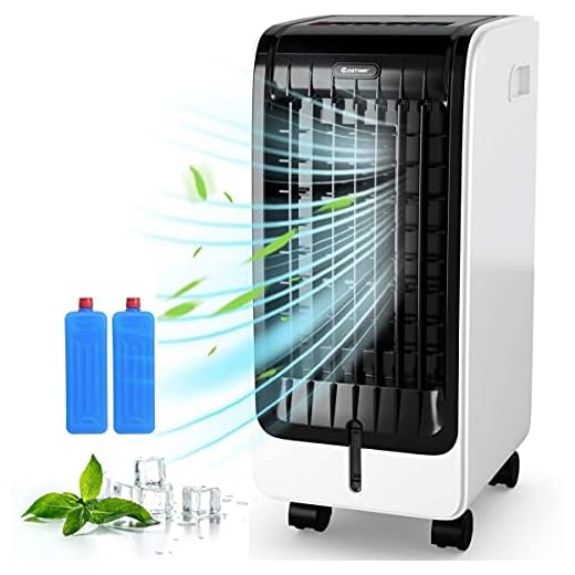 COSTWAY Evaporative Cooler, Portable Cooler with Fan & Humidifier, Bladeless Quiet Electric Air Cooler w/Remote Control for Indoor Home Office Dorms