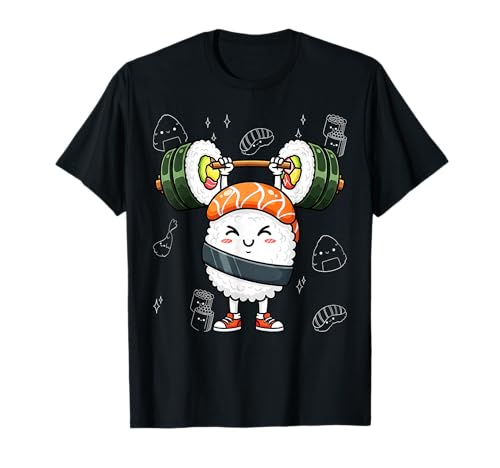 Funny Weight Lifting I Love Sushi Rolls Gym Fitness T-Shirt