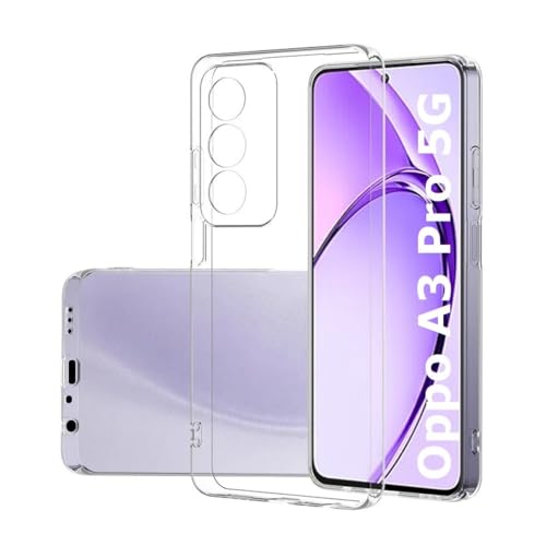 Image of REALCASE Stylish Silicone Back Cover Case for Oppo A3 Pro 5G | Scratch Resistant Protective Crystal Clear Transparent Shock Proof Bumper Back Cover Case for Oppo A3 Pro 5G
