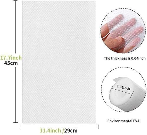 HAUSPROFI 6 Pcs Fridge Liners Refrigerator Mats EVA Antifouling Antibacterial Non-Slip Cupboard Liners Kitchen Drawer Liners Shelf Liners Cabinet Mats Waterproof Washable, 29x45cm, White